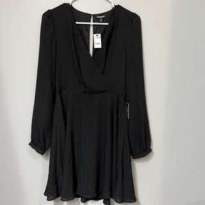 Express long sleeve black dress